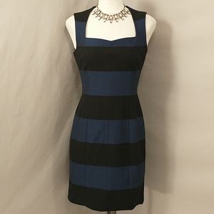 Rugby Stripe Sheath Midi Dress Quality Blue Black
